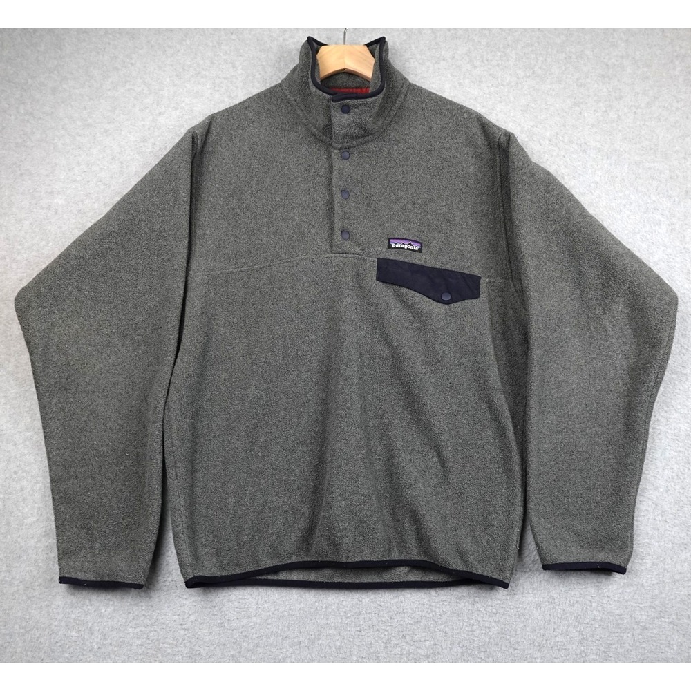 Patagonia Synchilla Snap-T Sweater Mens Small Gray Fleece Pullover Jacket